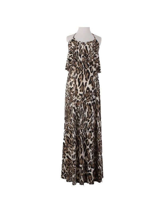 Veronicam Dresses & Skirts - Veronica M Dress Sz S Brown White Animal Print Polyester Spandex Dress